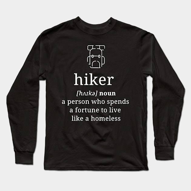 Homeless hiker (dark) Long Sleeve T-Shirt by Mount Everwhite